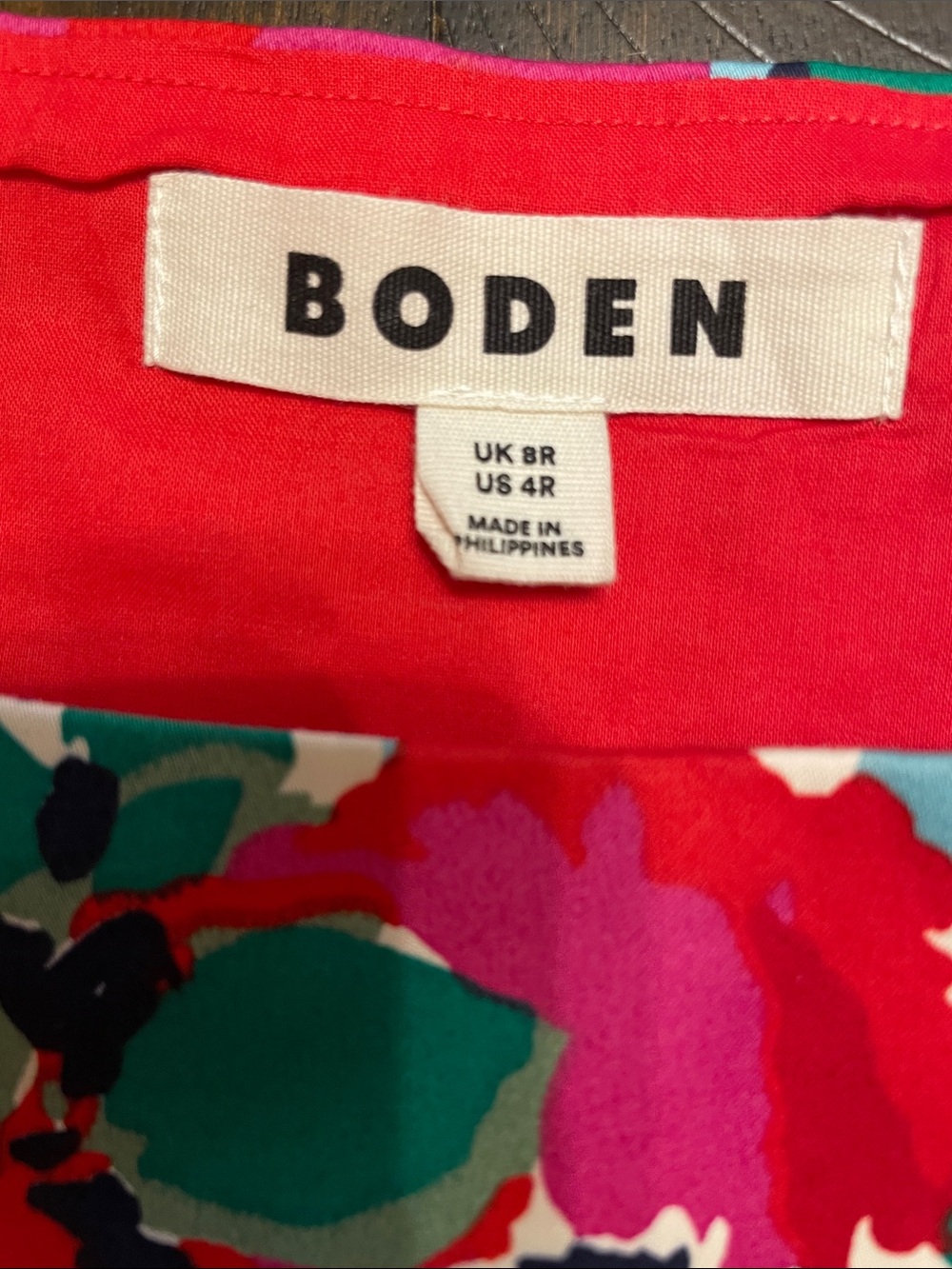Boden Floral Fit and Flare Midi Dress US 4R UK 8R - Picture 5 of 11